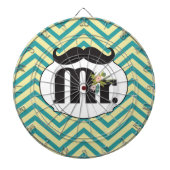 Chalkboard de heer Yellow en Green Zigzag Chevron Dartbord (Voorkant)