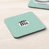 Chalkboard de heer Yellow en Green Zigzag Chevron Drankjes Onderzetter (Linkerzijde)