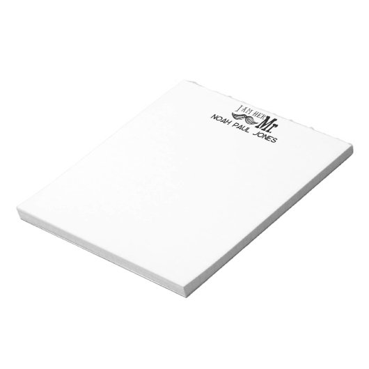 Chalkboard de heer Yellow en Green Zigzag Chevron Notitieblok (Linkerzijde)