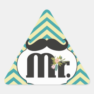Chalkboard de heer Yellow en Green Zigzag Chevron Sticker