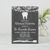 Chalkboard Dentist Retirement Invitation Dental Kaart (Staand voorkant)