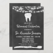 Chalkboard Dentist Retirement Invitation Dental Kaart (Voorkant / Achterkant)