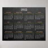 Chalkboard Design 2025 Kalender Poster (Voorkant)