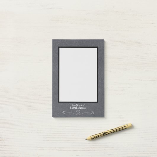 Chalkboard Design Persoonlijke naam Heart Flourish Post-it® Notes (Op bureau)