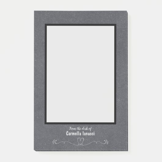 Chalkboard Design Persoonlijke naam Heart Flourish Post-it® Notes (Voorkant)