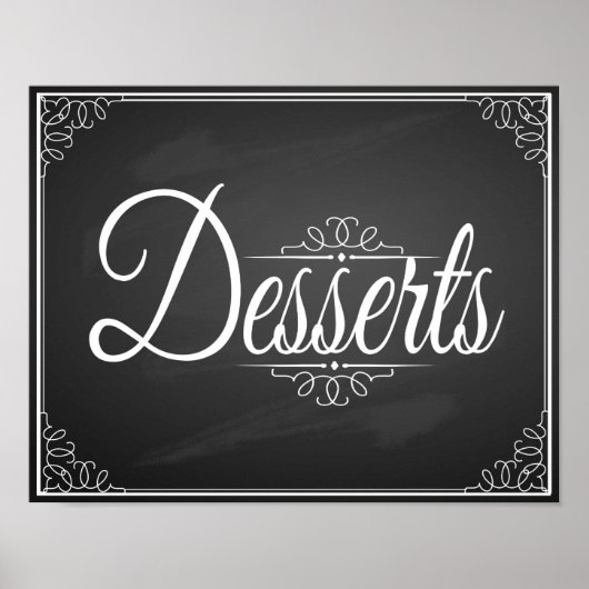 Chalkboard Dessert Table bruiloft of partijdruk Poster (Voorkant)