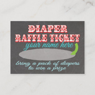 Chalkboard Diaper Raffle Ticket Informatiekaartje