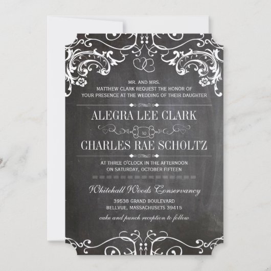 Chalkboard Die Cut  Typografie Kaart (Voorkant)