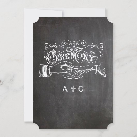 Chalkboard Die Cut  Typografie Kaart (Achterkant)