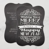 Chalkboard die je vrolijk kerstfeest geeft kaart (Voorkant / Achterkant)