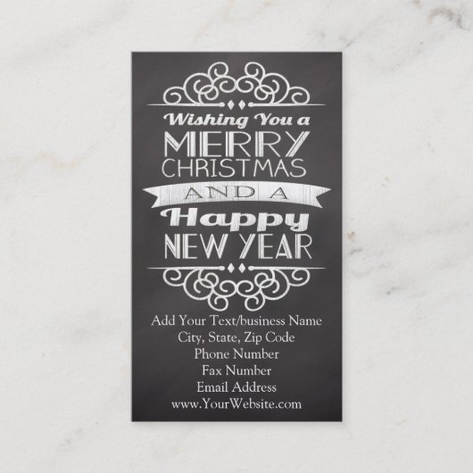 Chalkboard die je vrolijk kerstfeest geeft visitekaartje (Voorkant)