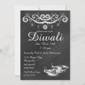 Chalkboard Diwali met Deepas en Lotus Kaart (Voorkant)