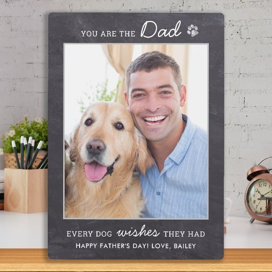 Chalkboard DOG DAD Persoonlijke foto van Pet Fotoplaat