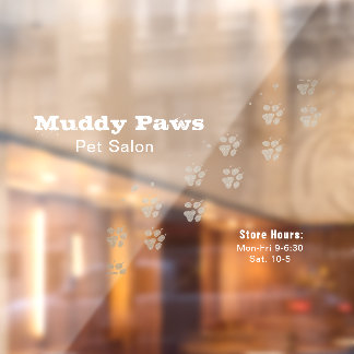 Chalkboard Dog Grooming Services Raamsticker