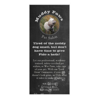 Chalkboard Dog Grooming Services Reclamekaart