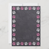 Chalkboard Dog Pink Girl Baby shower per post Kaart (Achterkant)
