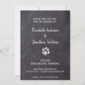 Chalkboard Dog Wedding Photo Collage Save The Date (Achterkant)