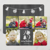 Chalkboard Doodle Christmas 2019 Fotocollage Feestdagenkaart (Voorkant / Achterkant)