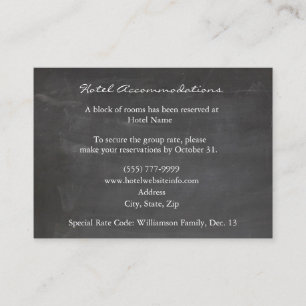  Chalkboard Dove Hotel Enclosure Cards Informatiekaartje