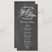  Chalkboard Dove Wedding Programma Programmakaart (Voorkant / Achterkant)