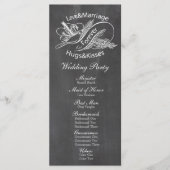 Chalkboard Dove Wedding Programma Programmakaart (Voorkant)