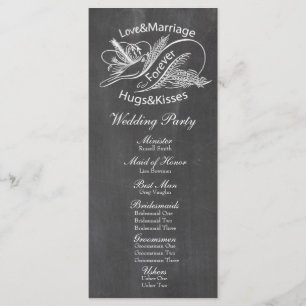  Chalkboard Dove Wedding Programme Programmakaart