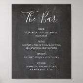 Chalkboard drinken voor moderne scriptbruiloft poster (Voorkant)