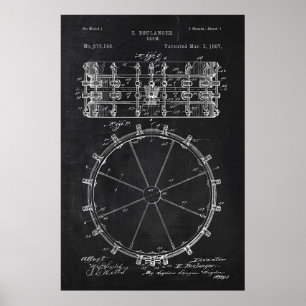 Chalkboard drum patent poster
