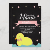 Chalkboard Duck Aquatic Faux Gold Baby shower Kaart (Voorkant / Achterkant)
