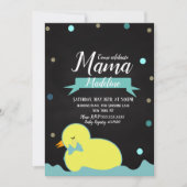 Chalkboard Duck Aquatic Faux Gold Boy Baby shower Kaart (Voorkant)