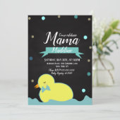 Chalkboard Duck Aquatic Faux Gold Boy Baby shower Kaart (Staand voorkant)