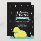 Chalkboard Duck Aquatic Faux Gold Boy Baby shower Kaart (Voorkant / Achterkant)