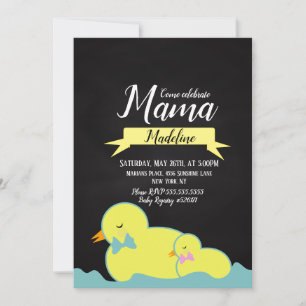 Chalkboard Duck Aquatic Gender Neutral Baby shower Kaart