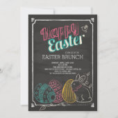 Chalkboard Easter Brunch Dinner Party Uitnodiging (Voorkant)