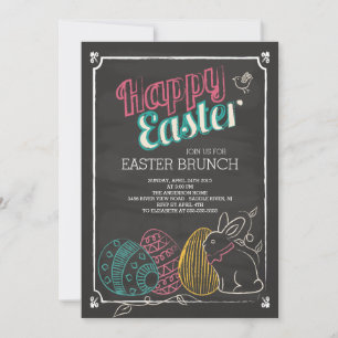 Chalkboard Easter Brunch Dinner Party Uitnodiging