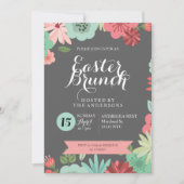Chalkboard Easter Brunch Egghunt Invitation Kaart (Voorkant)