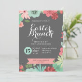 Chalkboard Easter Brunch Egghunt Invitation Kaart (Staand voorkant)