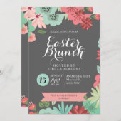 Chalkboard Easter Brunch Egghunt Invitation Kaart (Voorkant / Achterkant)