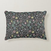 Chalkboard Easter Bunny Doodle Pattern Accent Kussen (Voorkant)