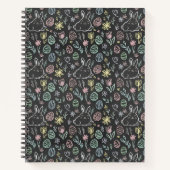 Chalkboard Easter Bunny Doodle Pattern Notitieboek (Voorkant)