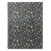Chalkboard Easter Bunny Doodle Pattern Notitieboek (Voorkant)