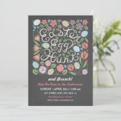 Chalkboard Easter Egg Hunt en Brunch Kaart (Staand voorkant)