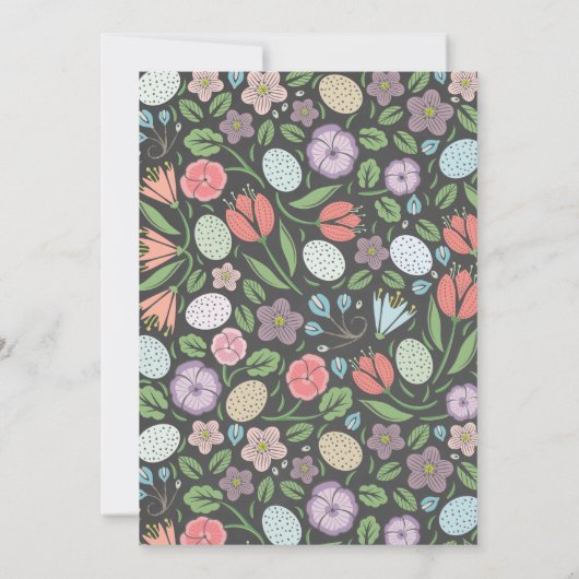 Chalkboard Easter Egg Hunt en Brunch Kaart (Achterkant)