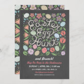 Chalkboard Easter Egg Hunt en Brunch Kaart (Voorkant / Achterkant)