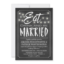 Chalkboard Eat Drink & Be Married Wedding Invites