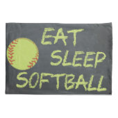 Chalkboard Eat Sleep Softball Kussensloop (Achterkant)