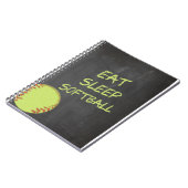 Chalkboard Eat Sleep Softball Notitieboek (Linkerzijde)