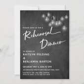 Chalkboard Edison licht moderne repetitie diner Kaart (Voorkant)