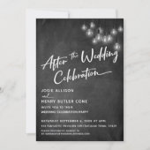 Chalkboard Edison licht na huwelijksfeestdag Kaart (Voorkant)