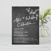 Chalkboard Edison licht na huwelijksfeestdag Kaart (Staand voorkant)